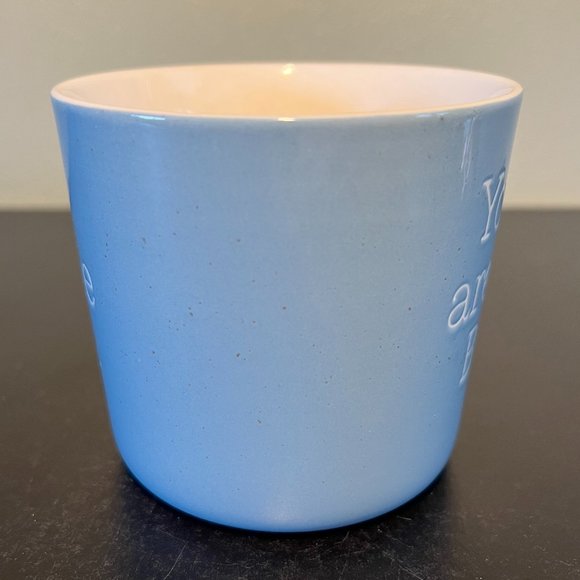 NWT THRESHOLD “You are the Best” Robin Eggshell Blue Stoneware Mug w/ Speckles - Picture 3 of 6